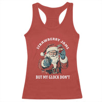 Strawberry Jams But My Gun Do Not Racerback Tank Top Funny Santa Gun Christmas - Wonder Print Shop