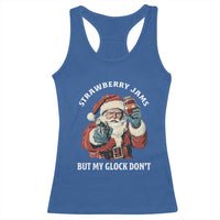 Strawberry Jams But My Gun Do Not Racerback Tank Top Funny Santa Gun Christmas - Wonder Print Shop