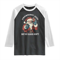 Strawberry Jams But My Gun Do Not Raglan Shirt Funny Santa Gun Christmas - Wonder Print Shop