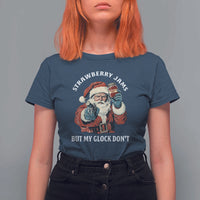 Strawberry Jams But My Gun Do Not T Shirt For Women Funny Santa Gun Christmas - Wonder Print Shop