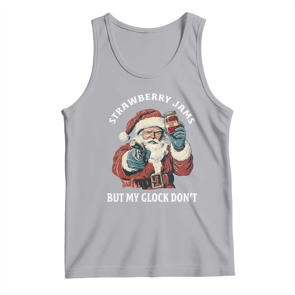 Strawberry Jams But My Gun Do Not Tank Top Funny Santa Gun Christmas - Wonder Print Shop