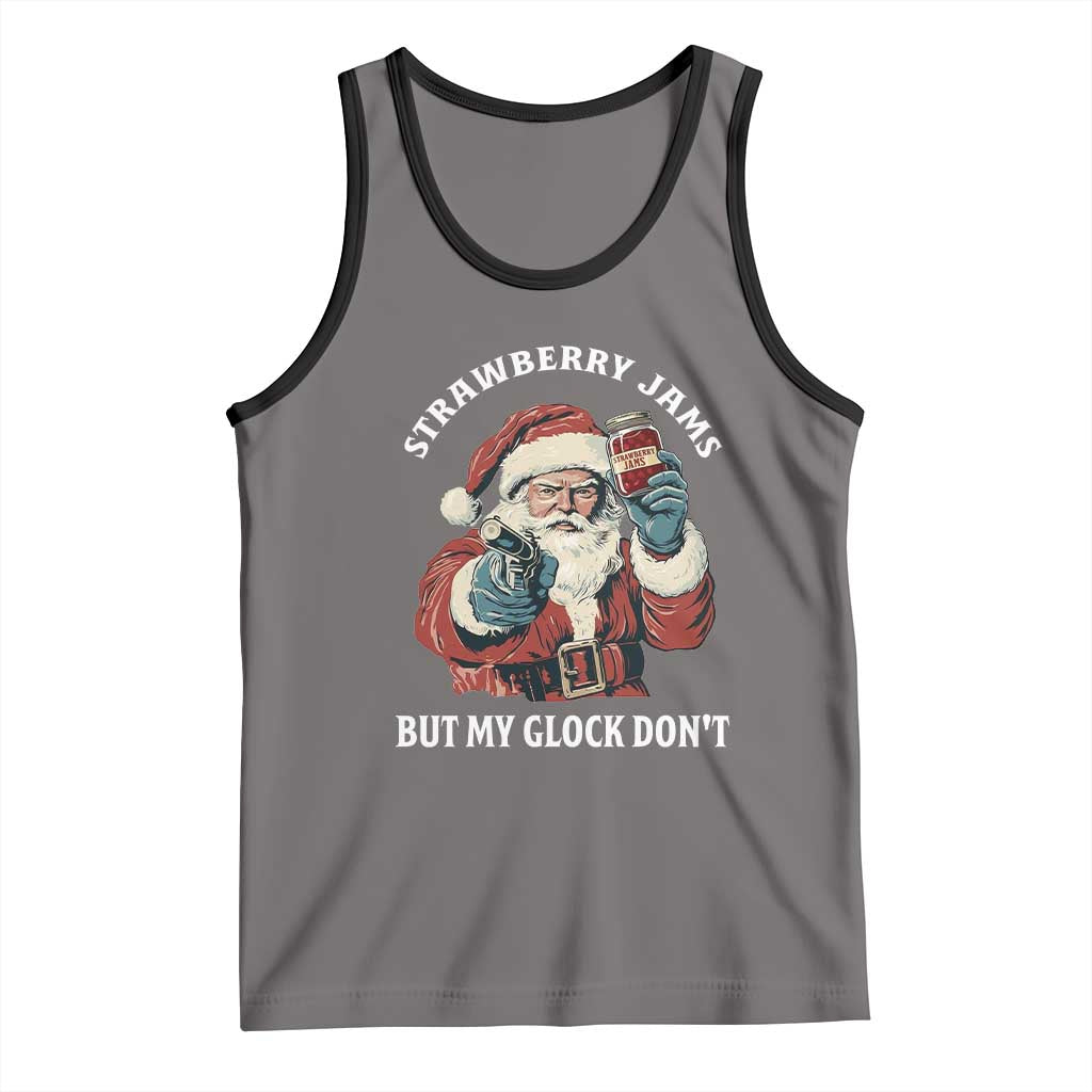 Strawberry Jams But My Gun Do Not Tank Top Funny Santa Gun Christmas - Wonder Print Shop