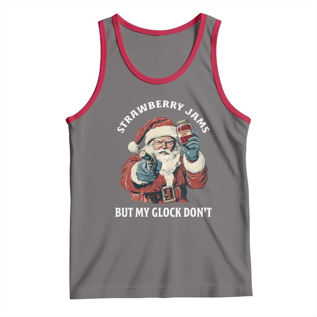 Strawberry Jams But My Gun Do Not Tank Top Funny Santa Gun Christmas - Wonder Print Shop