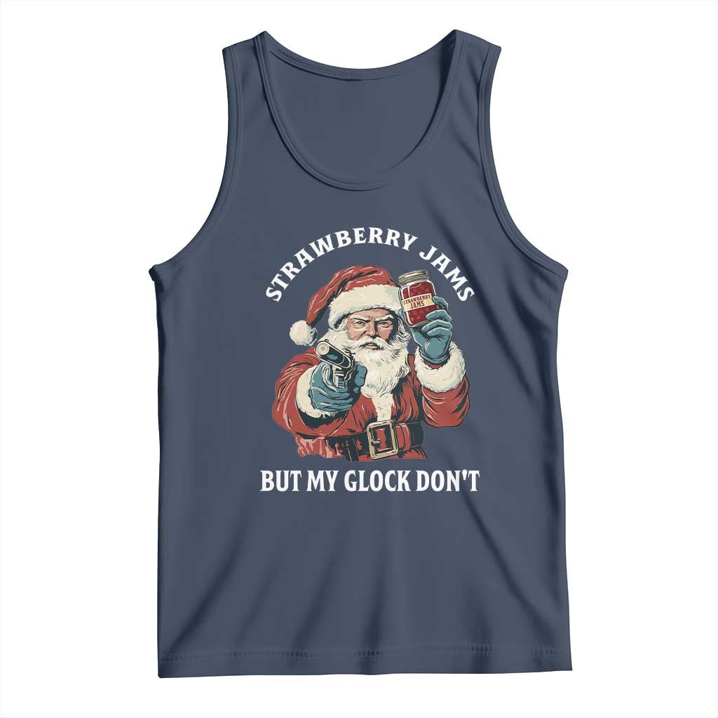 Strawberry Jams But My Gun Do Not Tank Top Funny Santa Gun Christmas - Wonder Print Shop