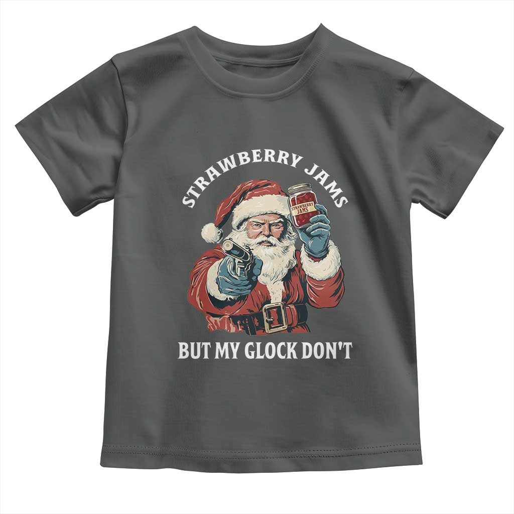 Strawberry Jams But My Gun Do Not Toddler T Shirt Funny Santa Gun Christmas - Wonder Print Shop