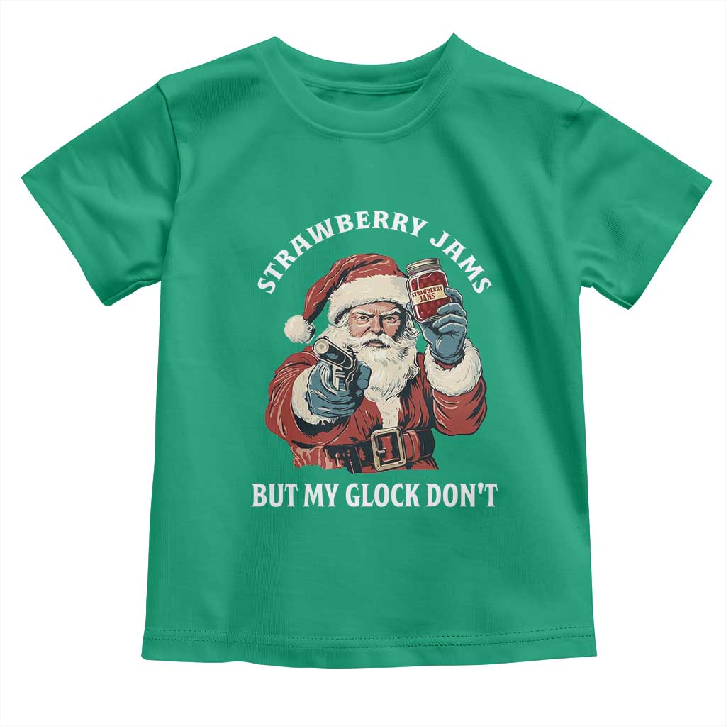 Strawberry Jams But My Gun Do Not Toddler T Shirt Funny Santa Gun Christmas - Wonder Print Shop