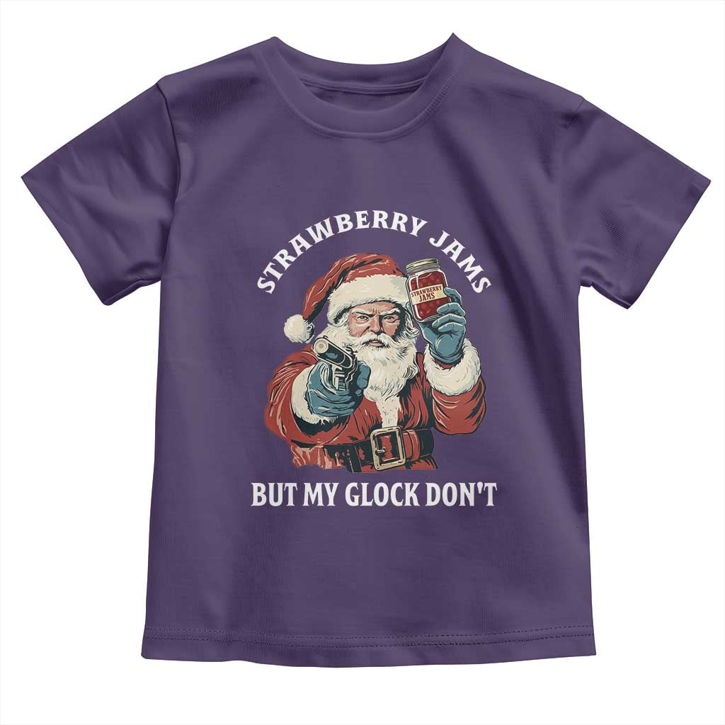 Strawberry Jams But My Gun Do Not Toddler T Shirt Funny Santa Gun Christmas - Wonder Print Shop