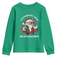 Strawberry Jams But My Gun Do Not Youth Sweatshirt Funny Santa Gun Christmas - Wonder Print Shop