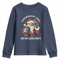 Strawberry Jams But My Gun Do Not Youth Sweatshirt Funny Santa Gun Christmas - Wonder Print Shop