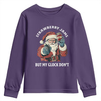 Strawberry Jams But My Gun Do Not Youth Sweatshirt Funny Santa Gun Christmas - Wonder Print Shop