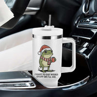 I Have to Say Weird Stuff Or I Will Die Tumbler With Handle Funny Frog Christmas Meme - Wonder Print Shop