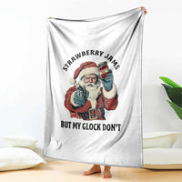 Funny Santa Gun Christmas Throw Blanket Strawberry Jams But My Gun Do Not - Wonder Print Shop