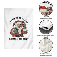 Funny Santa Gun Christmas Garden Flag Strawberry Jams But My Gun Do Not - Wonder Print Shop