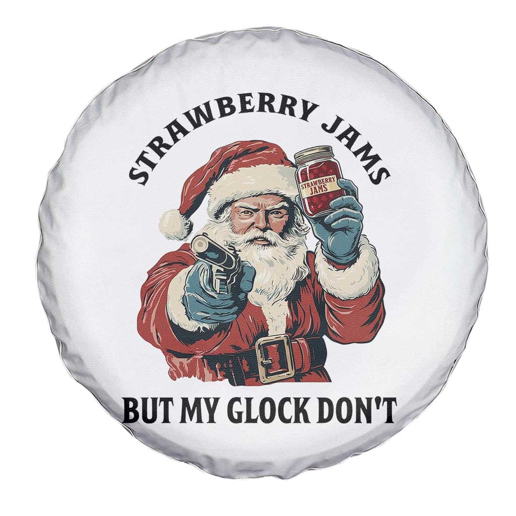 Funny Santa Gun Christmas Spare Tire Cover Strawberry Jams But My Gun Do Not - Wonder Print Shop