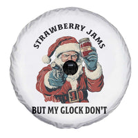Funny Santa Gun Christmas Spare Tire Cover Strawberry Jams But My Gun Do Not - Wonder Print Shop