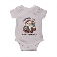 Funny Santa Gun Christmas Baby Onesie Strawberry Jams But My Gun Do Not - Wonder Print Shop