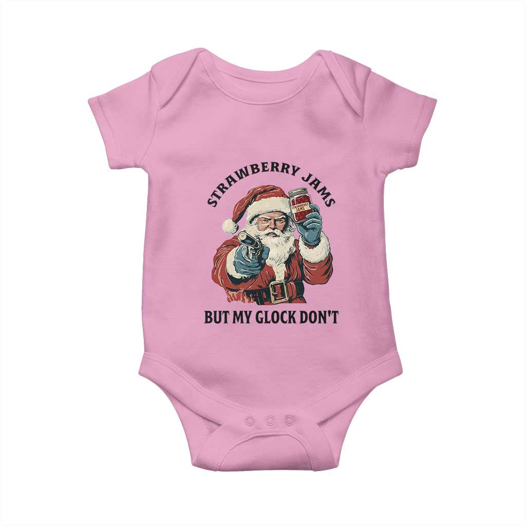 Funny Santa Gun Christmas Baby Onesie Strawberry Jams But My Gun Do Not - Wonder Print Shop