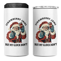 Funny Santa Gun Christmas 4 in 1 Can Cooler Tumbler Strawberry Jams But My Gun Do Not - Wonder Print Shop