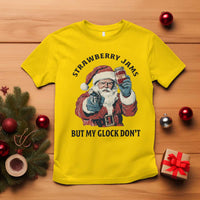 Funny Santa Gun Christmas T Shirt Strawberry Jams But My Gun Do Not - Wonder Print Shop