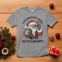 Funny Santa Gun Christmas T Shirt Strawberry Jams But My Gun Do Not - Wonder Print Shop