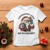 Funny Santa Gun Christmas T Shirt Strawberry Jams But My Gun Do Not - Wonder Print Shop