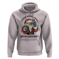 Funny Santa Gun Christmas Hoodie Strawberry Jams But My Gun Do Not - Wonder Print Shop