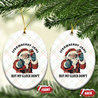 Funny Santa Gun Christmas Ceramic Ornament Strawberry Jams But My Gun Do Not - Wonder Print Shop