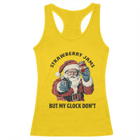 Funny Santa Gun Christmas Racerback Tank Top Strawberry Jams But My Gun Do Not - Wonder Print Shop