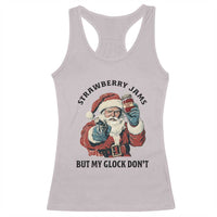 Funny Santa Gun Christmas Racerback Tank Top Strawberry Jams But My Gun Do Not - Wonder Print Shop