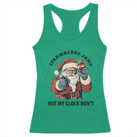 Funny Santa Gun Christmas Racerback Tank Top Strawberry Jams But My Gun Do Not - Wonder Print Shop