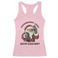 Funny Santa Gun Christmas Racerback Tank Top Strawberry Jams But My Gun Do Not - Wonder Print Shop