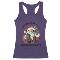 Funny Santa Gun Christmas Racerback Tank Top Strawberry Jams But My Gun Do Not - Wonder Print Shop
