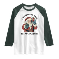 Funny Santa Gun Christmas Raglan Shirt Strawberry Jams But My Gun Do Not - Wonder Print Shop