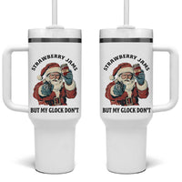 Funny Santa Gun Christmas Tumbler With Handle Strawberry Jams But My Gun Do Not - Wonder Print Shop