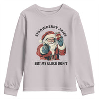 Funny Santa Gun Christmas Youth Sweatshirt Strawberry Jams But My Gun Do Not - Wonder Print Shop