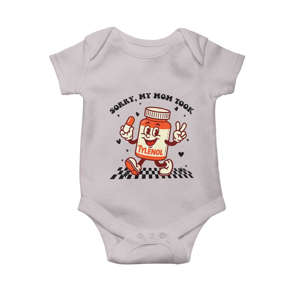 Funny Tylenol Joke Baby Onesie Please Be Patient My Mom Took Tylenol - Wonder Print Shop