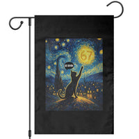 67 Cat Meme Garden Flag Funny Six Seven Cat Starry Night Van Gogh - Wonder Print Shop