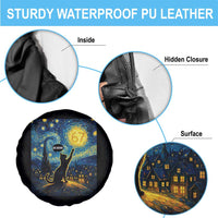 67 Cat Meme Spare Tire Cover Funny Six Seven Cat Starry Night Van Gogh - Wonder Print Shop