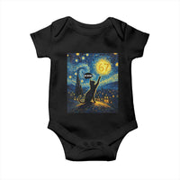 67 Cat Meme Baby Onesie Funny Six Seven Cat Starry Night Van Gogh - Wonder Print Shop