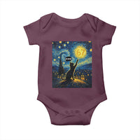 67 Cat Meme Baby Onesie Funny Six Seven Cat Starry Night Van Gogh - Wonder Print Shop