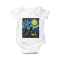 67 Cat Meme Baby Onesie Funny Six Seven Cat Starry Night Van Gogh - Wonder Print Shop