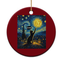 67 Cat Meme Ceramic Ornament Funny Six Seven Cat Starry Night Van Gogh - Wonder Print Shop