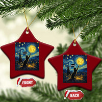 67 Cat Meme Ceramic Ornament Funny Six Seven Cat Starry Night Van Gogh - Wonder Print Shop