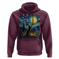 67 Cat Meme Hoodie Funny Six Seven Cat Starry Night Van Gogh - Wonder Print Shop