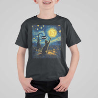 67 Cat Meme T Shirt For Kid Funny Six Seven Cat Starry Night Van Gogh - Wonder Print Shop