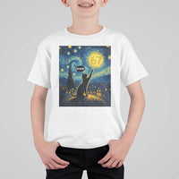 67 Cat Meme T Shirt For Kid Funny Six Seven Cat Starry Night Van Gogh - Wonder Print Shop