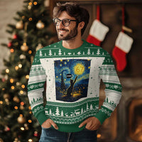 67 Cat Meme Ugly Christmas Sweater Funny Six Seven Cat Starry Night Van Gogh - Wonder Print Shop