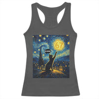 67 Cat Meme Racerback Tank Top Funny Six Seven Cat Starry Night Van Gogh - Wonder Print Shop