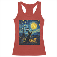 67 Cat Meme Racerback Tank Top Funny Six Seven Cat Starry Night Van Gogh - Wonder Print Shop