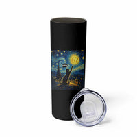 67 Cat Meme Skinny Tumbler Funny Six Seven Cat Starry Night Van Gogh - Wonder Print Shop